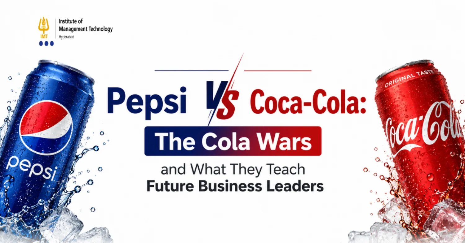 Pepsi and Coca-Cola bottles placed side by side to show the cola rivalry